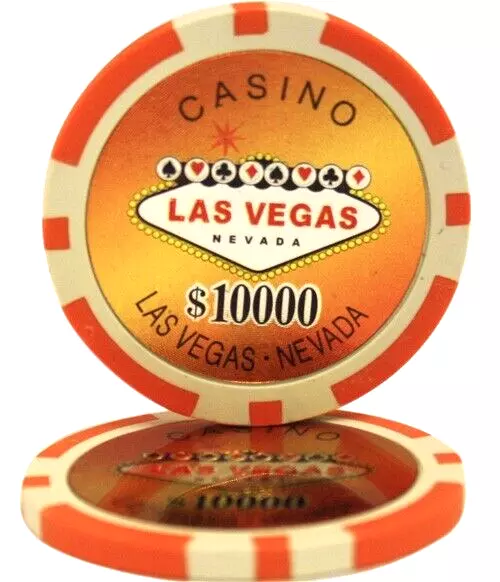 MRC POKER 50pcs 14g Las Vegas Laser Poker Chips $10 000