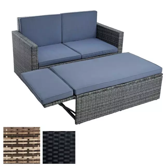 Polyrattan Lounge Essgruppe Gartensofa Sitzgruppe Liege Sofa-Set Rattan-Couch