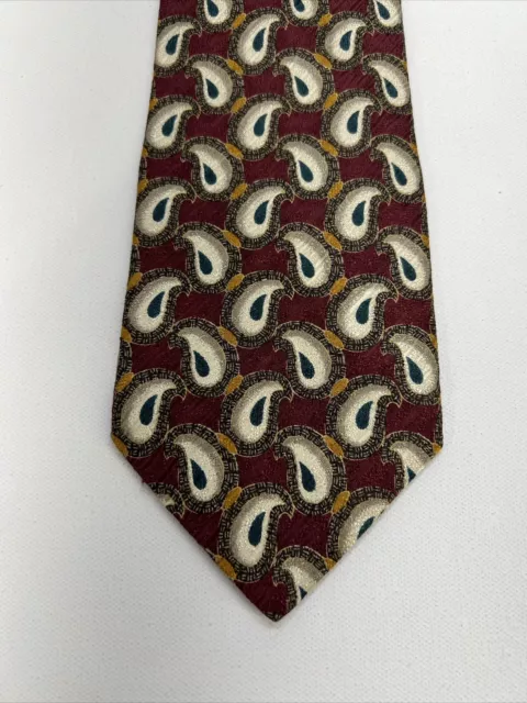 Kenneth Gordon 59” Men’s Tie 100% Imported Silk Made In USA Red Paisley 2