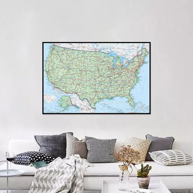 Map of the United States Administrative Chinese Art Print Poster Wall Decoration