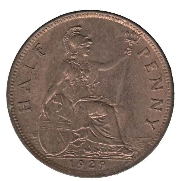 1929 George V Half Penny Coin