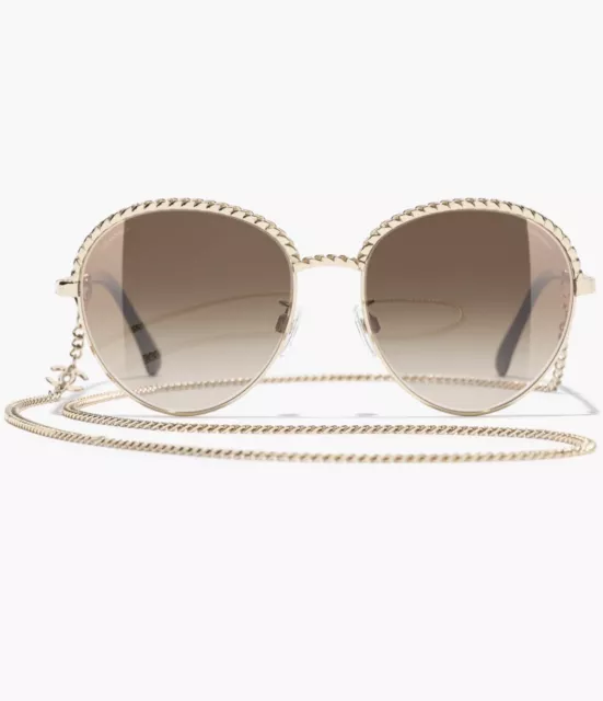 Chanel Brown Striped/ Brown Gradient 5210-Q Square Sunglasses Chanel