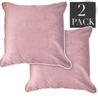 2 lussuose coperture per cuscini in velluto morbido rosa scuro 18 x 18 pollici federa divano