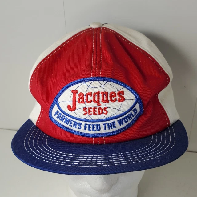 VTG Jacques Seeds Logo Patch Snapback Hat Farmers Cap Foam USA Feed the World