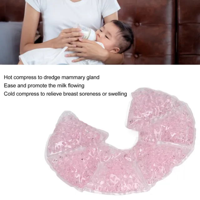Paquete de gel de mama (rosa) reduce el dolor cómodo paquete de gel de lactancia dragado mamario