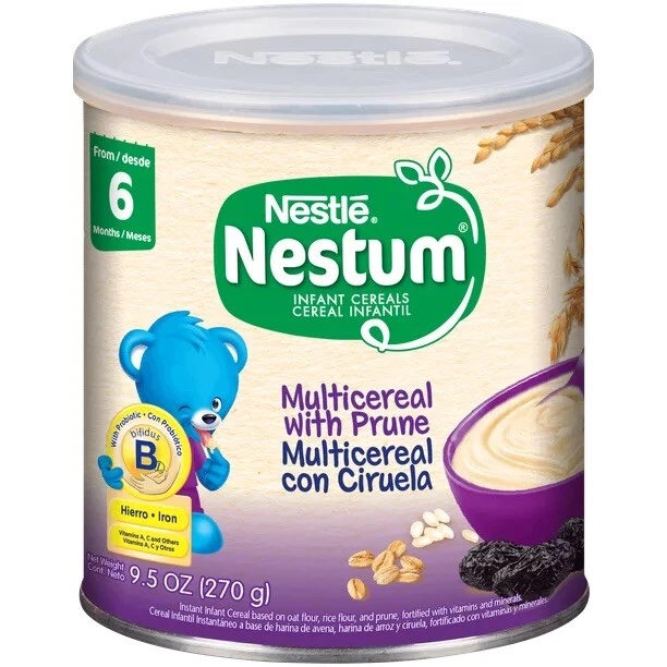 Nestle Nestum Baby Multi Cereal With Prune, 9.5oz, Essential Vitamins & Minerals