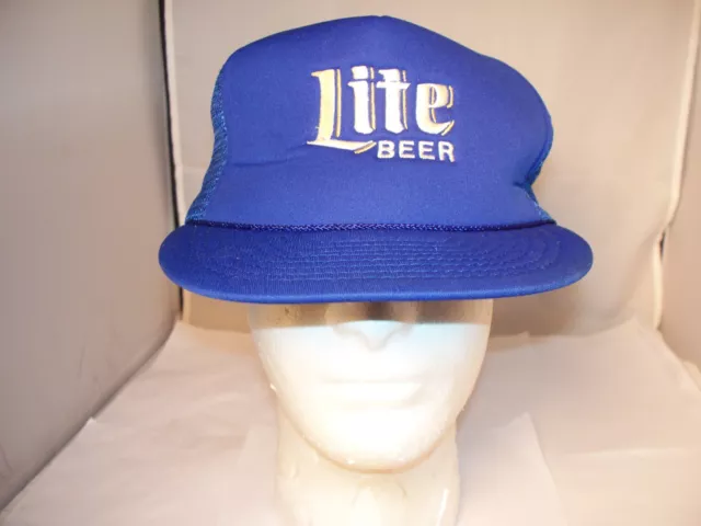 Vintage Miller Lite Blue Foam Mesh Trucker Snapback Hat