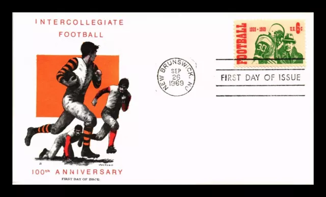 Dr Jim Stamps Us Cover Intercollegiate Football 100Th Anniversary Fdc Jackson