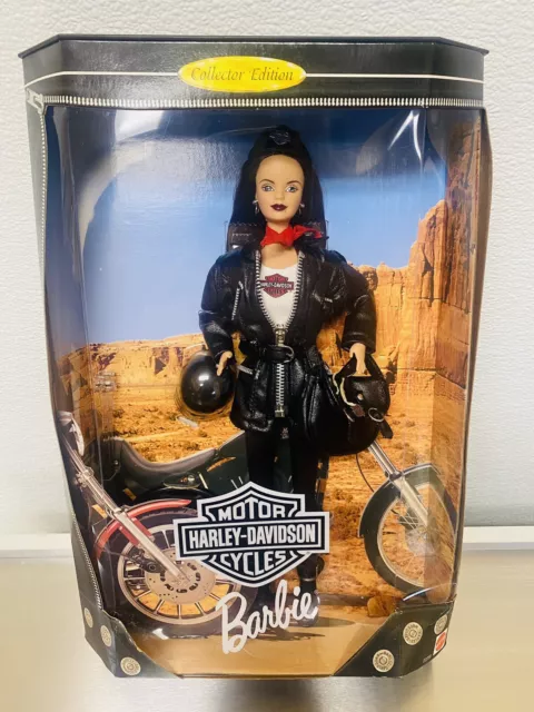 Harley Davidson Motorcycle Barbie Doll Brunette 1999 3rd in Series #22256