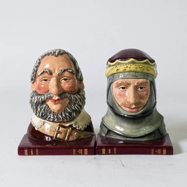 Royal Doulton Pair 'Falstaff' D7088 and 'Henry V' D7089 Bookends!