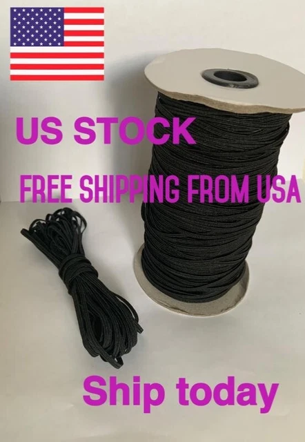 22 yards black color elastic 1/8" Thin Band 3mm