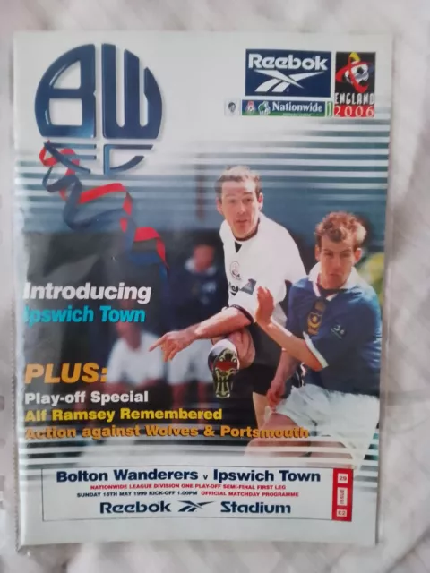 Bolton v Ipswich Play Off Semi Final 1st Leg 1998/99