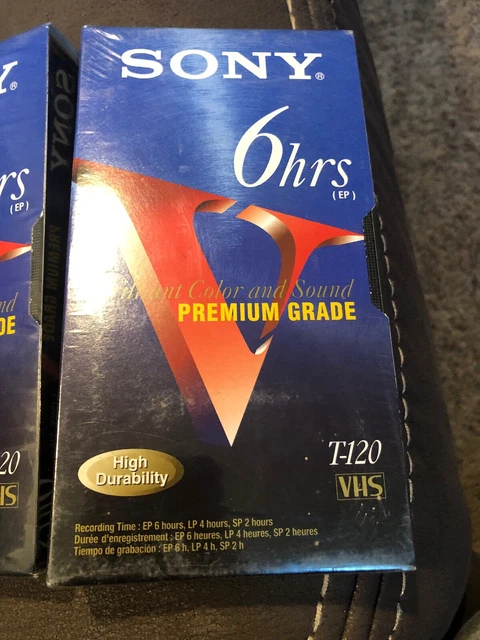 SONY Premium VHS 6 Hour T-120 Tape (Lot of 3)