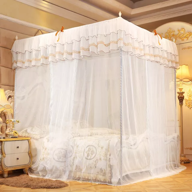 (M)Luxury Princess Four Corner Post Bed Curtain Canopy Netting Mosquito Net SN