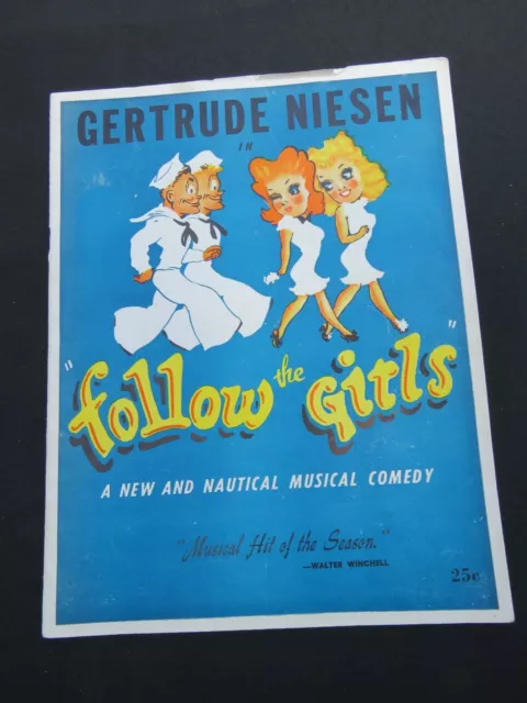 Gertrude Niesen in "Follow the Girls" on Broadway 1944 Program - JACKIE GLEASON