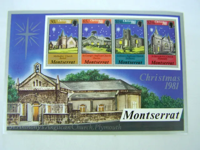 Montserrat Christmas 1981 Stamps Churches Set