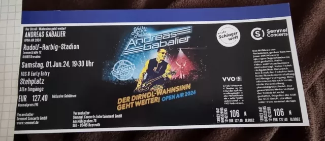 Karte Andreas Gabalier Dresden 01.06.24 Fos