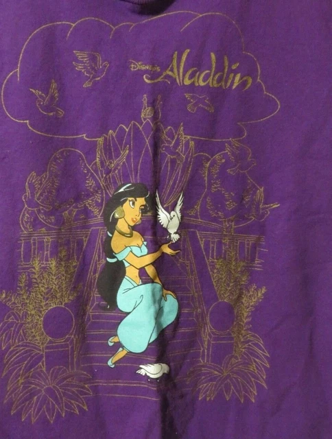 DISNEY ALADDIN JASMINE Genie Double Sided Vintage Single Stitch Youth T