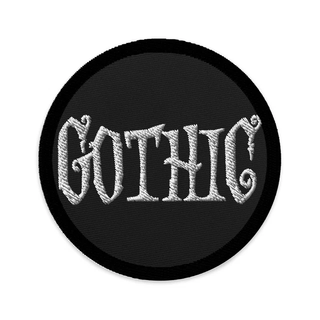 WHITE GOTHIC DRAMATIC Style Embroidered Patch Dark Goth Clothing