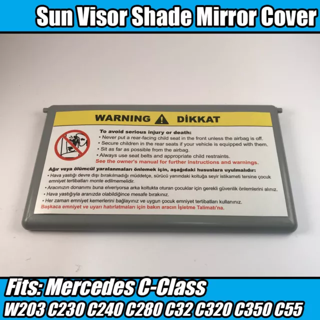 1x Sun Visor Shade Mirror Grey Cover Flip Cap For Mercedes C-Class W203 C230