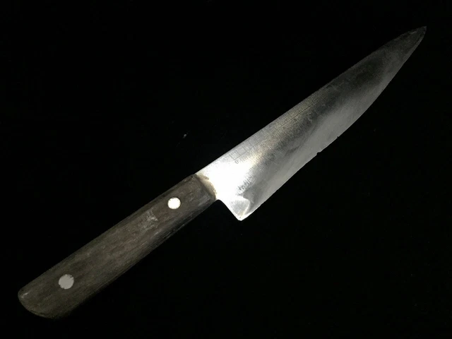 F0882 Japanese Vintage Kitchen Knife GYUTO HOCHO Chef Signed Handle Blade