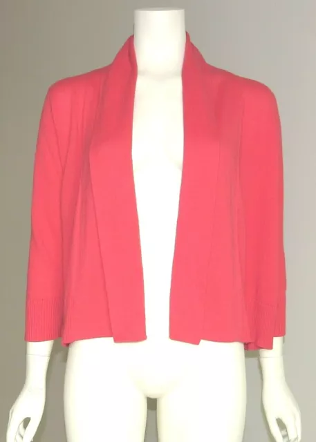Eileen Fisher Salmon Open Front Cardigan Sweater XS 100% Organic Cotton