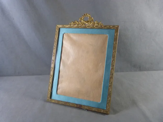 French Gilt brass photo frame with torch & quiver 19th century Louis XVI style