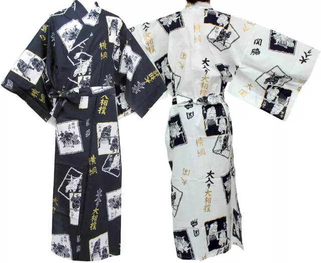 Japanese Kimono Men's Casual Cotton Yukata Robe Sumo Wrestler #937 Samurai Gown