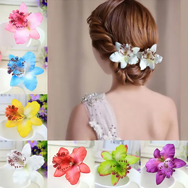 Women Flower Hair Clip Hairpin Brooch Wedding Bride Party Accessories Headwear #
