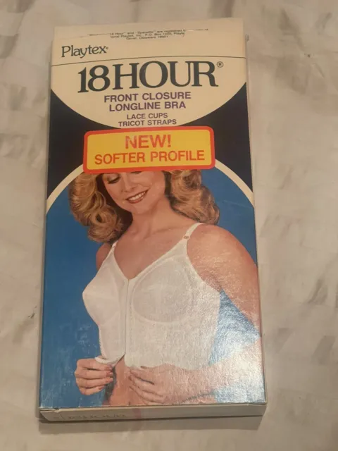 40C White Wireless Vintage PLAYTEX 18 Hour Lace Cups Bra #20 40C