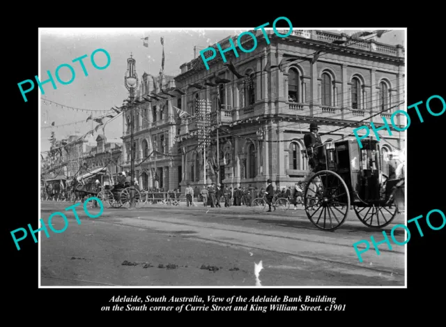 OLD POSTCARD SIZE PHOTO ADELAIDE SOUTH AUSTRALIA ADELAIDE BANK BUILDING c1901
