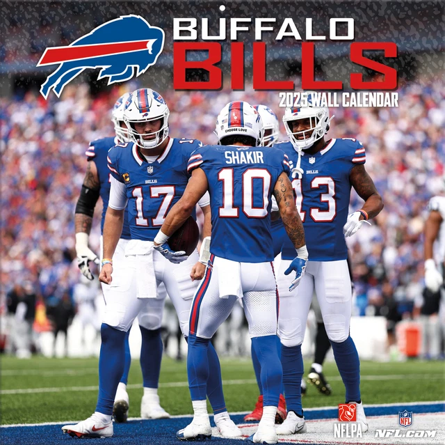 NFL CALENDARIO 2025 Buffalo Bills Calendario da Parete 30x30cm Muro