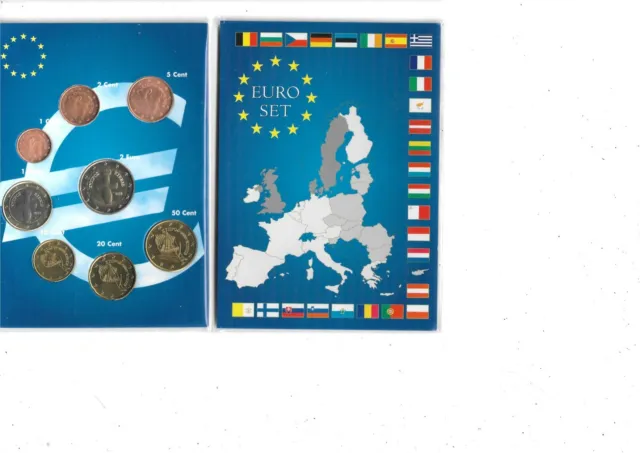 Zypern, KMS, 1 Cent - 2 Euro, 2008, bankfrisch, im Folder, ansehen