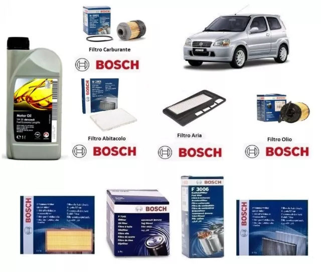 Kit Filtri Tagliando Bosch + Olio per Suzuki Ignis II 1.3 DDiS 51 Kw 70 Hp