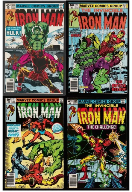 Marvel THE INVINCIBLE IRON MAN No. 131 132 133 134 Lot (1980) Hulk Appearances!