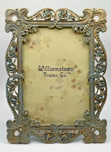 William Frame Co. Jeweled Rhinestones Ornate Metal Picture Frame, 4x6 Photo