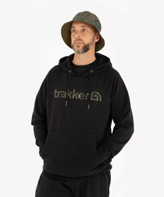 Trakker CR Logo Hoody Black Camo - All Sizes - Fishing Hoodie