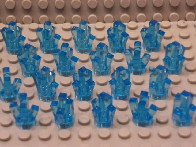 LEGO 20 Kristalle 1x1 mit 5 Zacken transparent Hellblau Diamant "UNBESPIELT"