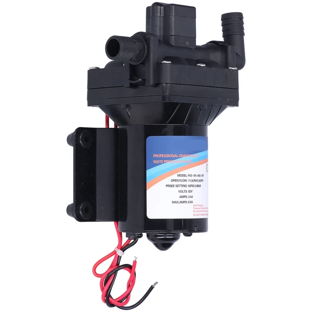 (12V))11.3L Diaphragm Pump Durable Auto Reboot Safe Plastic Water Pump Easy