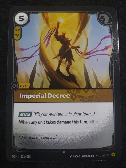 IMPERIAL DECREE 221/298 Riftbound League Of Legends Rare Foil English ...