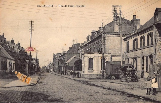 Carte Postale Ancienne Dept 59 Nord - Caudry rue de Saint Quentin