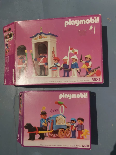PLAYMOBIL lot 5550 5581 boîte vide empty box caja vacia 1900 VINTAGE OVP