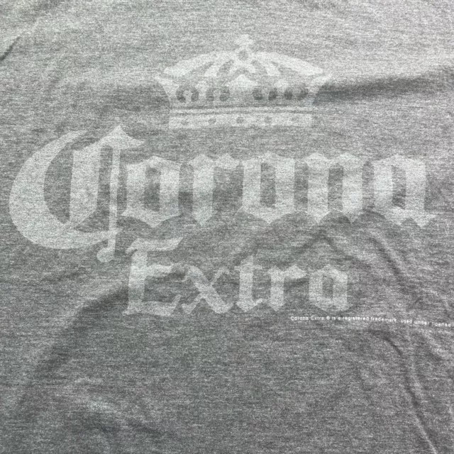Corona Extra Port Authority Men's Size Large Short Sleeve Grey T-Shirt