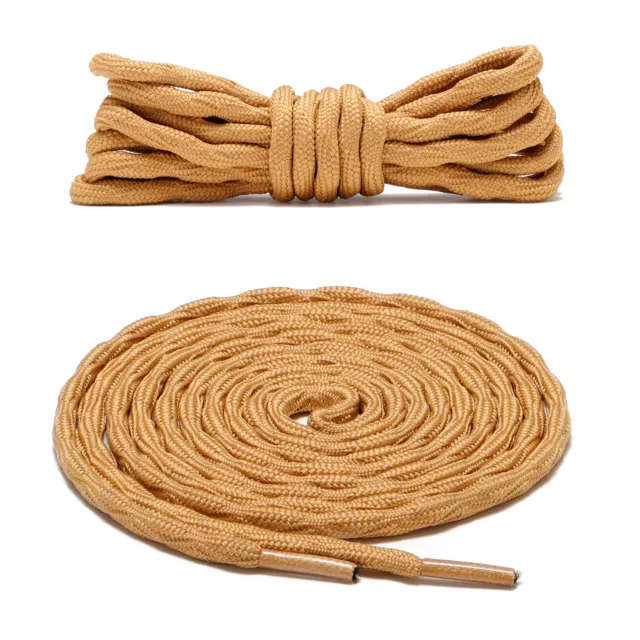 2 Pair Wave Tan Hiking Work Boot Shoe Laces for 5 6 7 8 9 10 eyelets Stay Tied