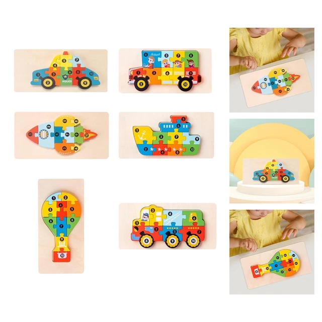 Wooden Puzzles for Toddlers 1-3 Vehicle Puzzle Toys for Kids Gifts Preschool
