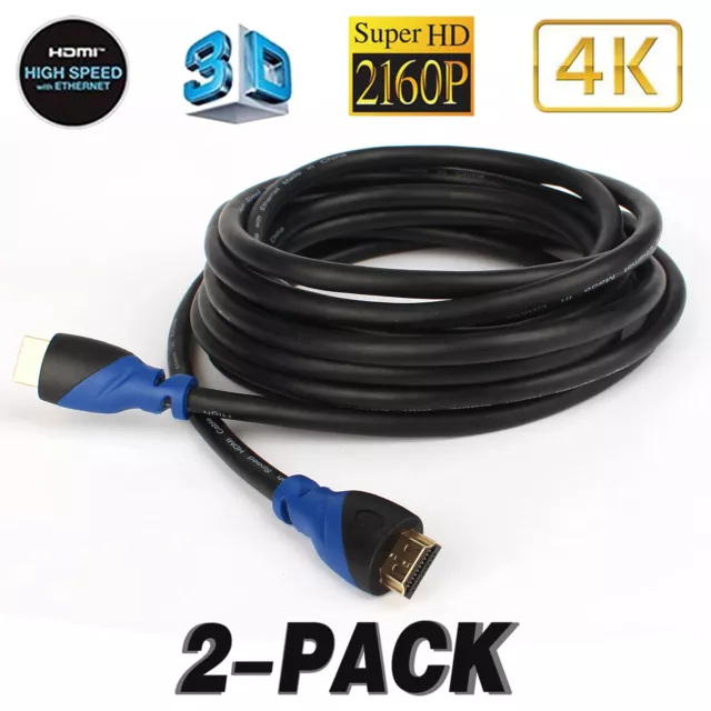 2pcs 0.5M 3M 10M 15M *Premium* HDMI V2.0 Gold Cable *High Speed+Ethernet* 4kx2k