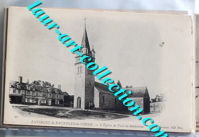 CPA 61 BAGNOLES DE L'ORNE L'EGLISE TESSE LA MADELEINE CARTE POSTALE FIN XIXe DND