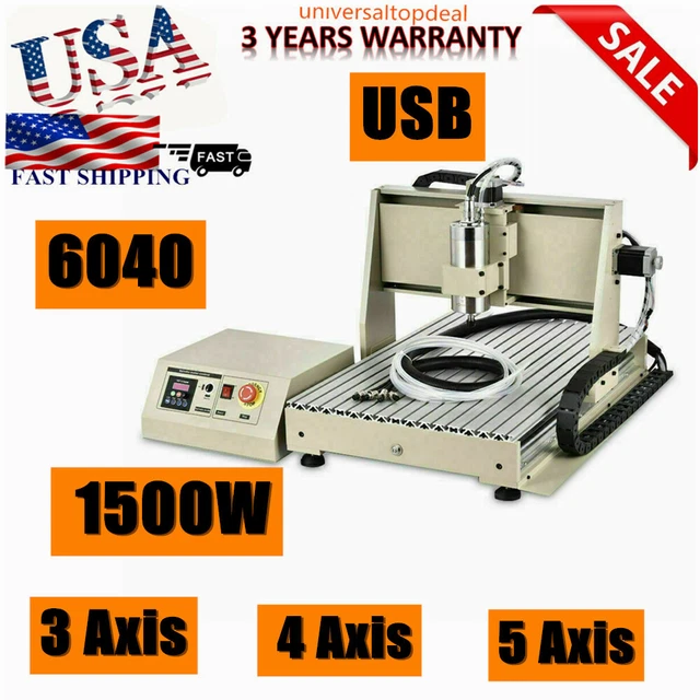 Parallel 3Axis/4Axis/5Axis CNC 6040 Router Engraver Drilling Machine 1500W