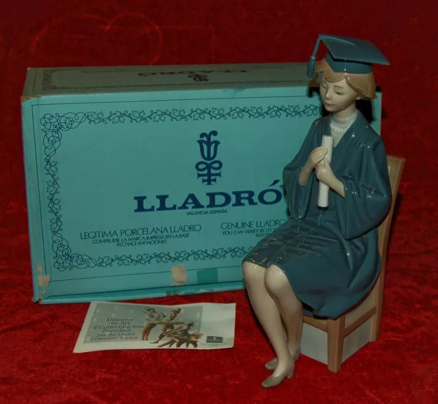 LLADRO Porcelain GIRL GRADUATE #5199 In Original Box! 1980's Made in Spain
