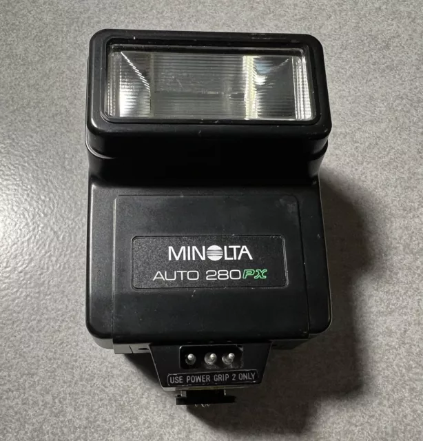 Minolta Auto Electronic Flash 280PX Shoe Mount for X700 X570 X370 XG Cameras.